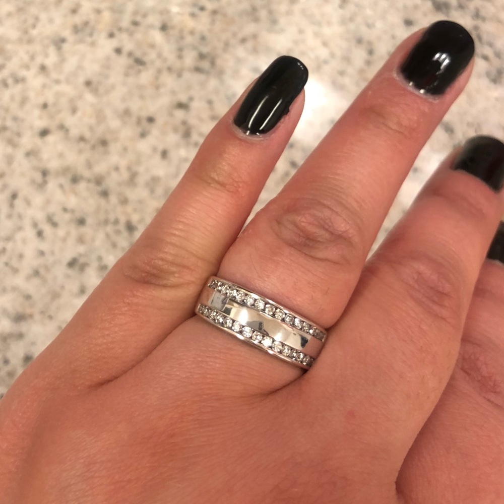 Wedding band 14tk white gold